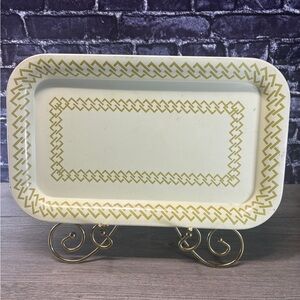 Vintage Metal  Rectangular Serving Platter